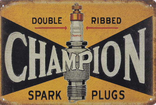 Champion Spark Plugs Vintage Metal Sign