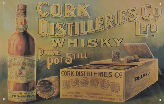 Cork Irish Whisky Vintage Metal Sign