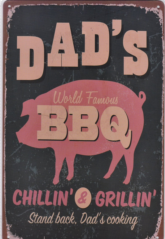 Dad's BBQ Vintage Metal Sign