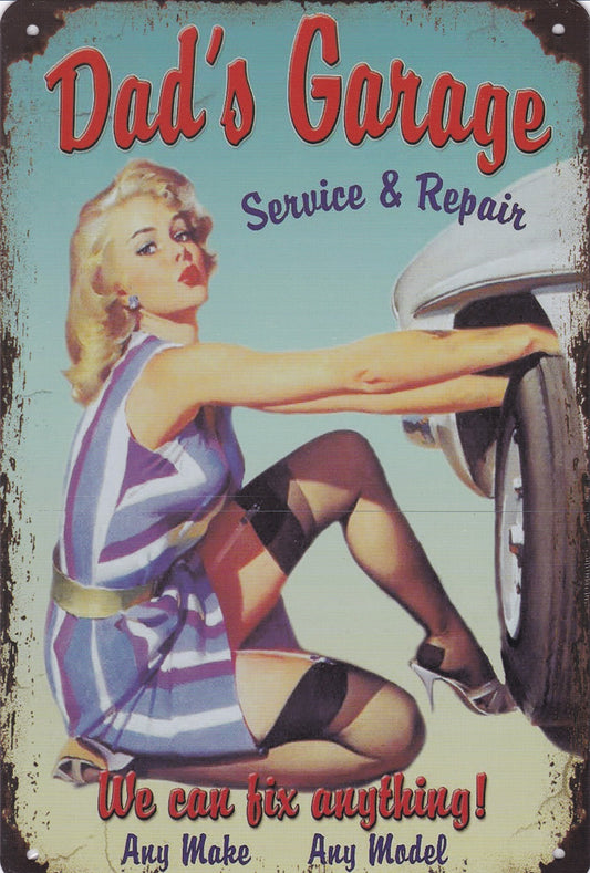 Dads Garage Vintage Metal Sign