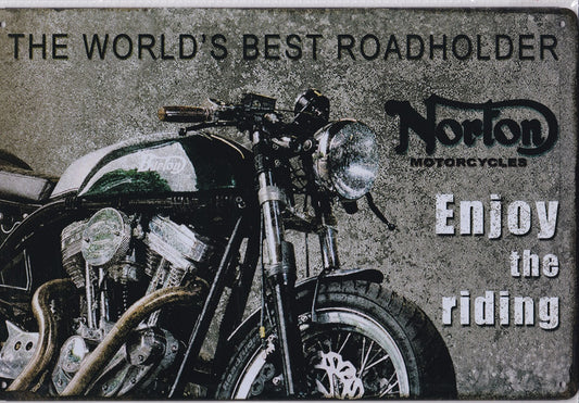Norton Enjoy Riding Vintage Metal Sign