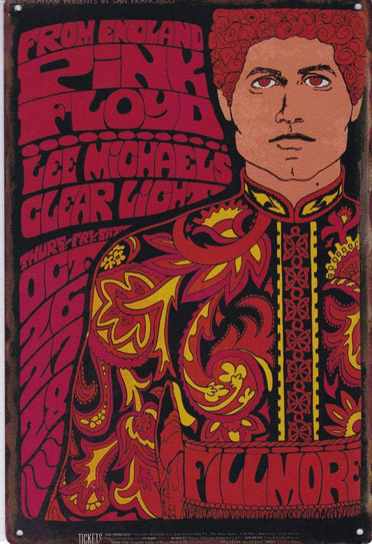 Pink Floyd at Fillmore Vintage Metal Sign