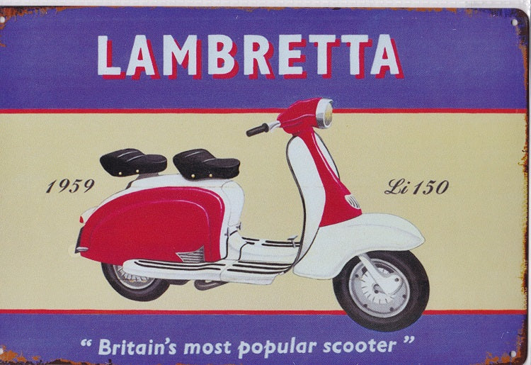 Lambretta LI 150 Scooter Vintage Metal Sign
