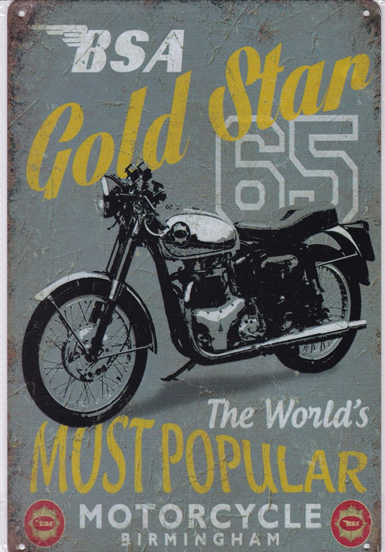 BSA Gold Star 65 Vintage Metal Sign