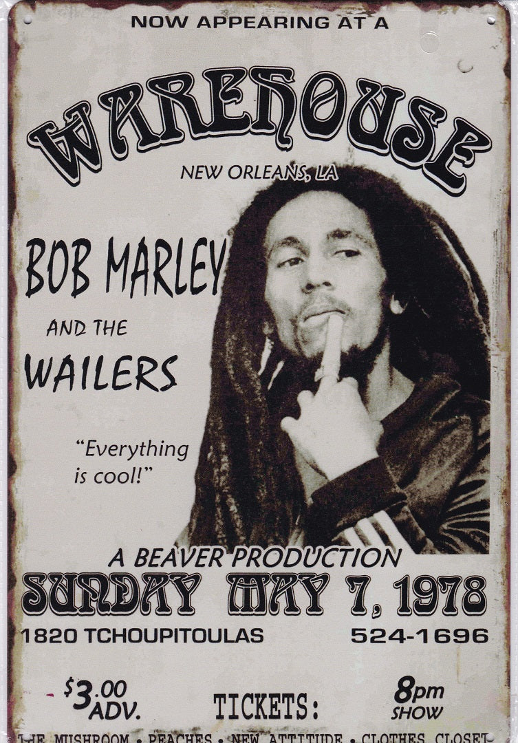 Bob Marley and the Wailers Vintage Metal Sign