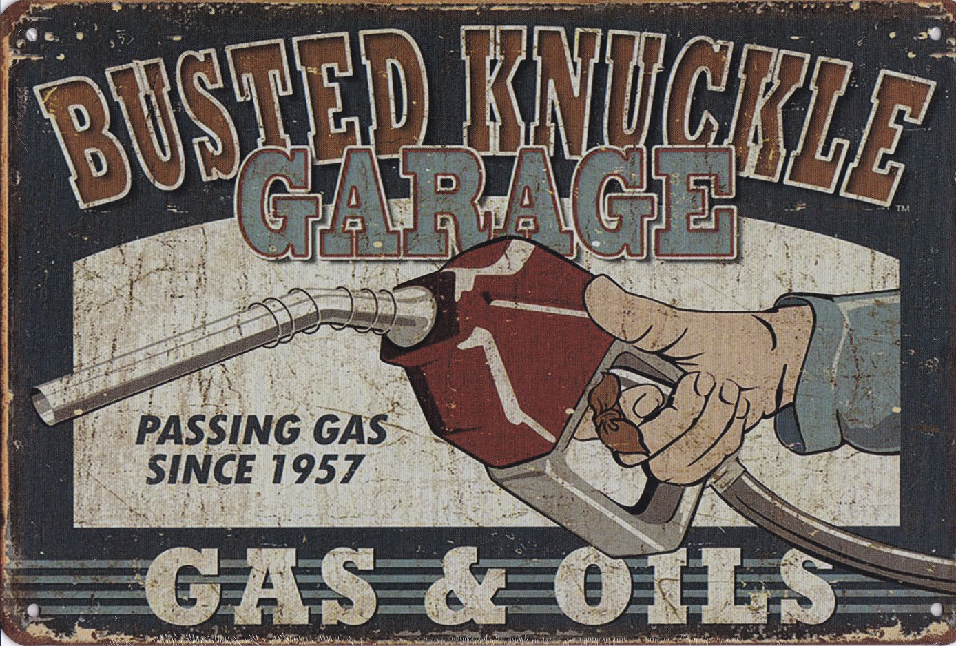 Busted Knuckle Garage Vintage Metal Sign