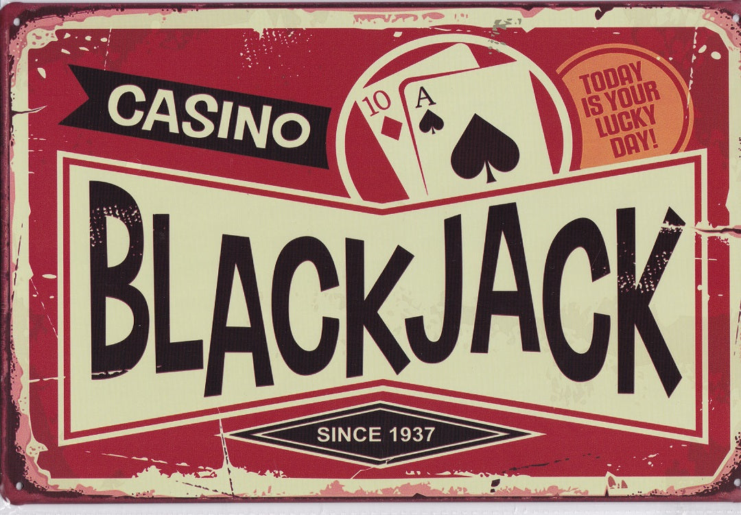 Casino Blackjack Vintage Metal Sign