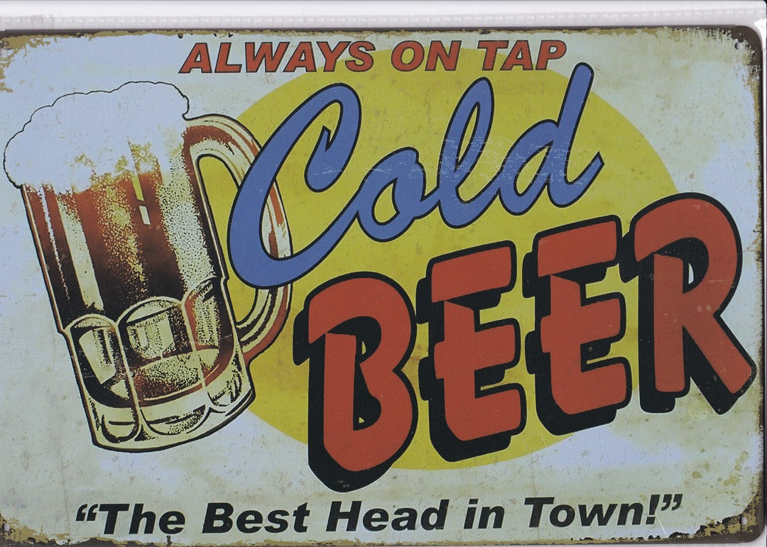 Cold Beer Vintage Metal Sign
