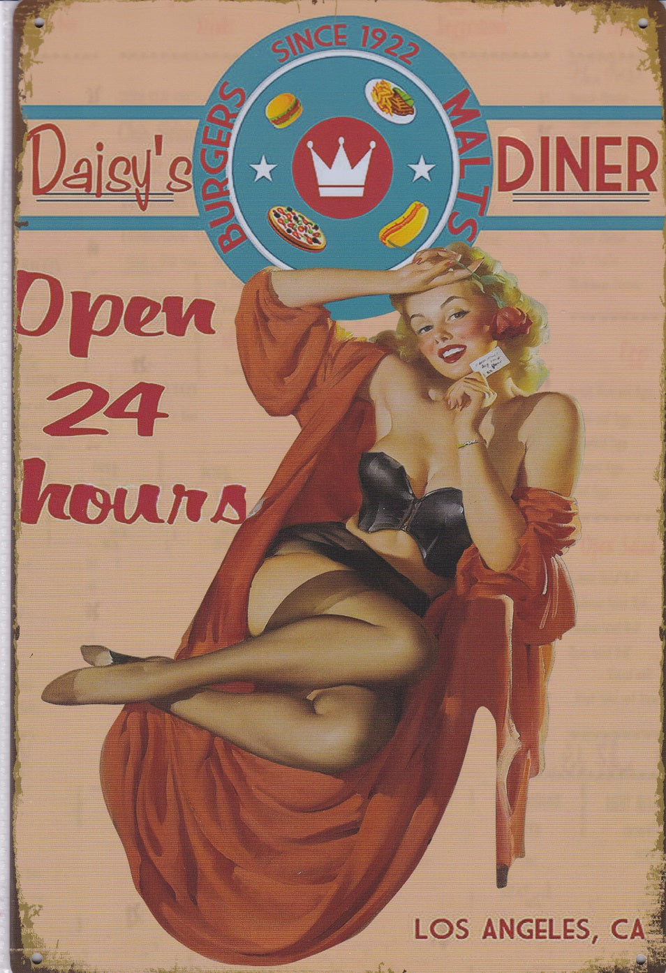 Daisy's Diner Vintage Metal Sign