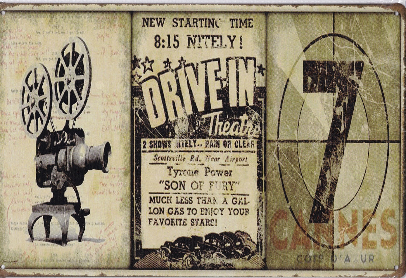 Drive In Theatre Vintage Metal Sign