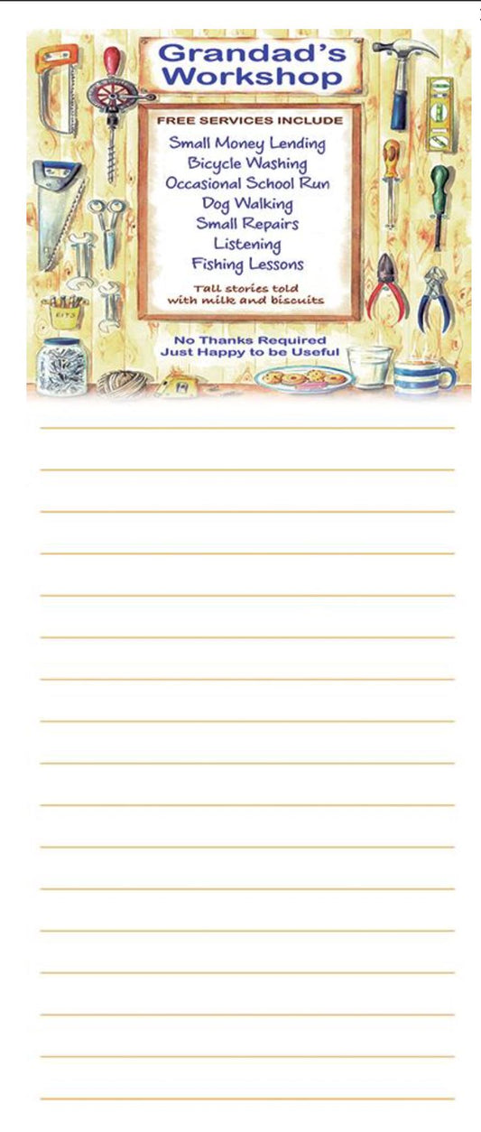 Grandad's Workshop Magnetic Memo Pad