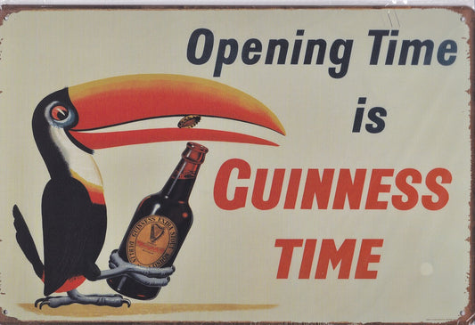 Opening Time Is Guinness Time Vintage Metal Sign