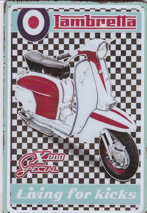 Lambretta X200 Special Scooter Vintage Metal Sign