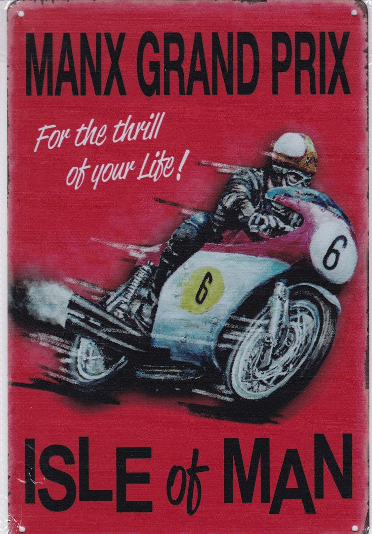 Manx Grand Prix Vintage Metal Sign