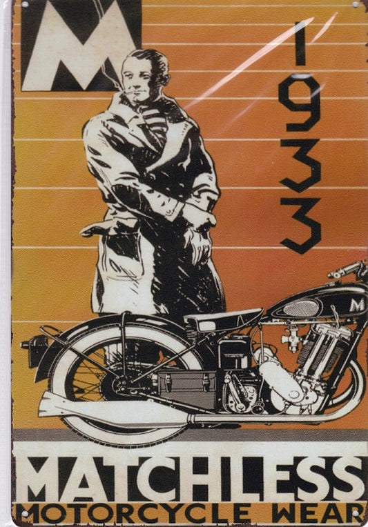 matchless motorcycles vintage metal sign