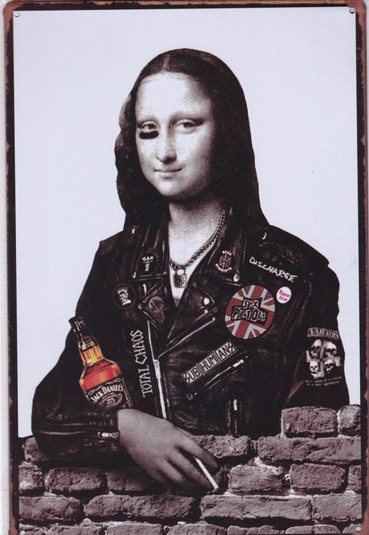 Punk Mona Lisa Vintage Metal Sign