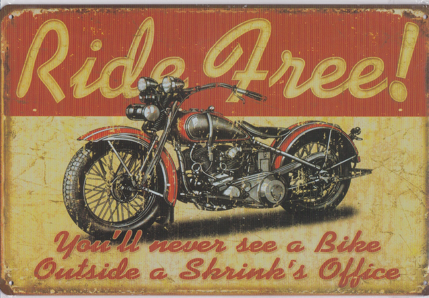 Ride Free Vintage Metal Sign