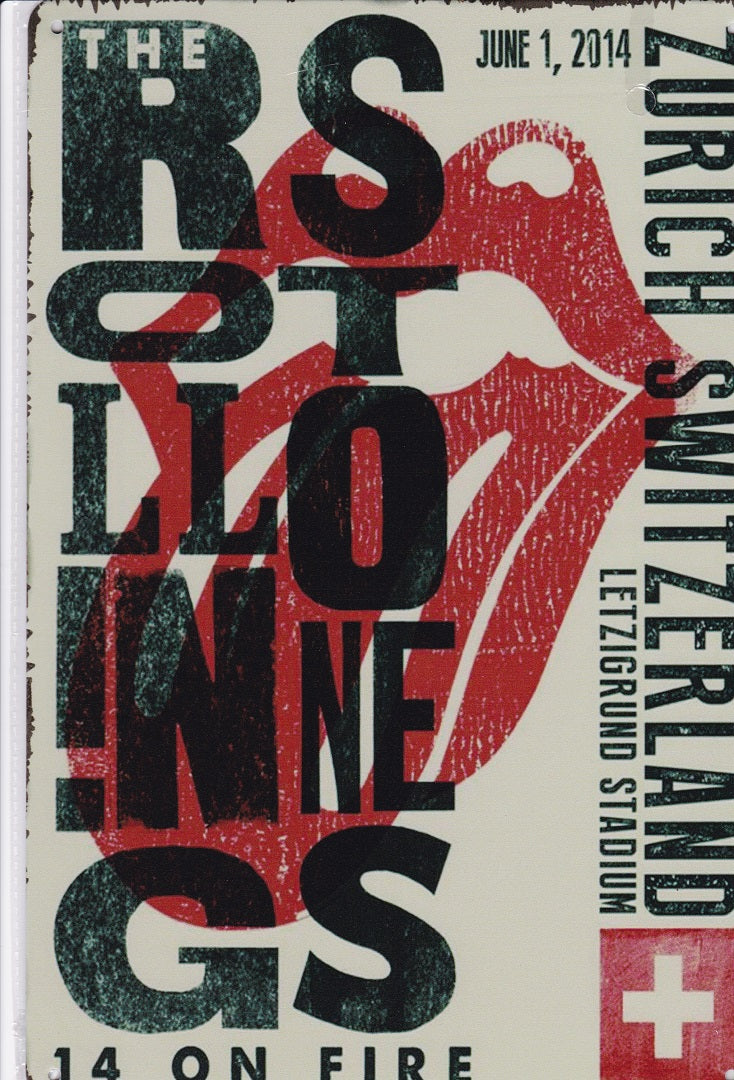 Rolling Stones at Zurich Vintage Metal Sign