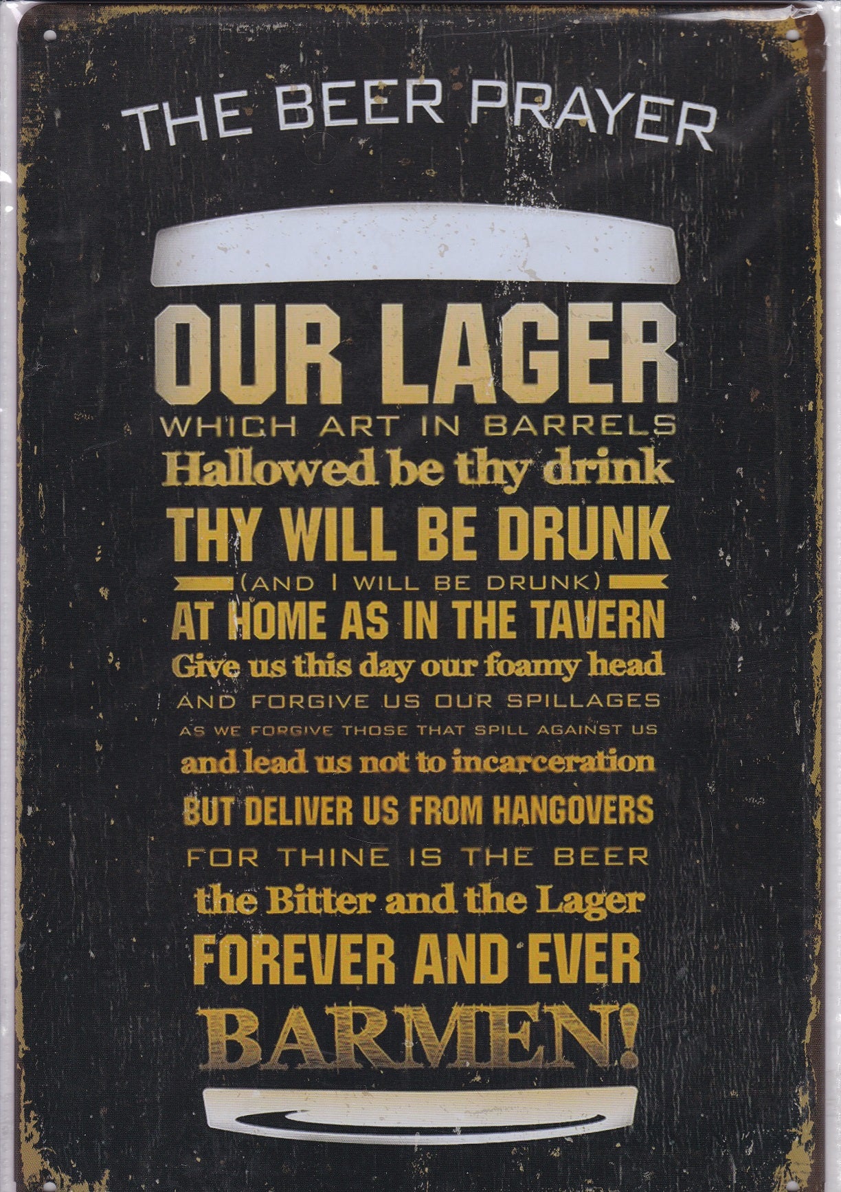 The Beer Prayer Vintage Metal Sign