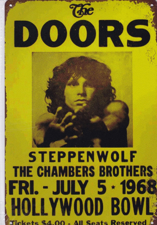 The Doors at Hollywood Bowl Vintage Metal Sign