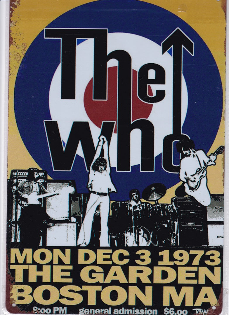 The Who in Boston Vintage Metal Sign